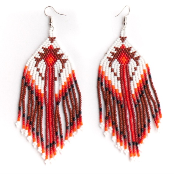 Huichol Fringe Earrings - Picture 4 of 8